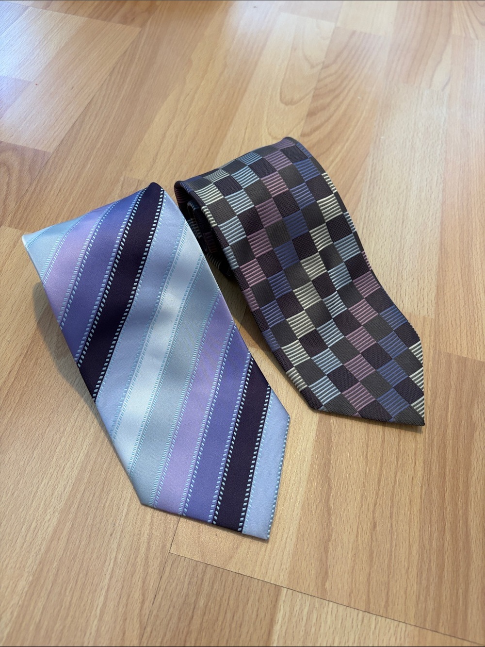Bergamo New York Set of 2 Ties | Vintage Men’s Purple Pattern Ties